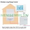 Radio thermostat, elegant, snow-white 100 meter range with large touchscreen LCD display for turning the boiler on and off 