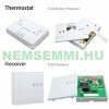 Radio thermostat, elegant, snow-white 100 meter range with large touchscreen LCD display for turning the boiler on and off 