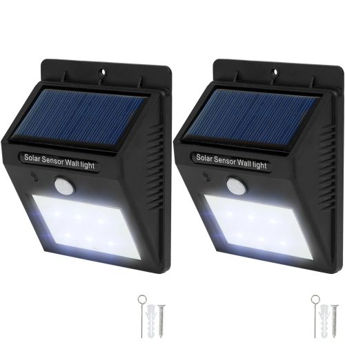 2 battery-powered solar-powered wall lights with motion sensor 1W 6 SMD LED built-in battery and motion sensor