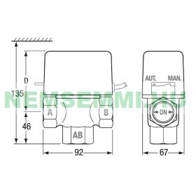 Rugós visszahúzású háromjáratú motoros szelep 1