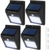 4 wall lights with solar panel, motion sensor, battery 1W 6 SMD LED built-in battery and motion sensor