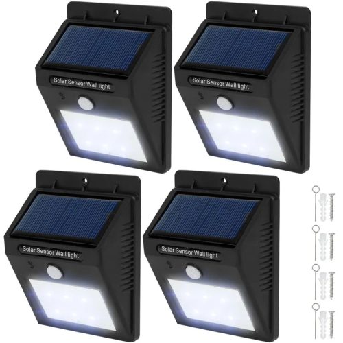 4 wall lights with solar panel, motion sensor, battery 1W 6 SMD LED built-in battery and motion sensor