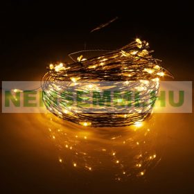 Napelemes lámpasor, fényfűzér kültéri karácsonyi világítás 200 fehér LED akkumulátor