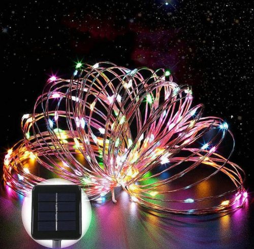 Solar string lights, string lights, outdoor Christmas lighting, 200-color LED battery
