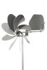 Wind-spinning 20 cm diameter stainless steel ball-bearing wind wheel model with a wing that helps turn in the wind direction