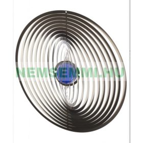   3D fém szélforgó kör rozsdamentes acélból 15x15 cm széljáték gyöngy betéttel