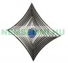 3D metal pinwheel circle made of stainless steel 19x19 cm wind chime with blue pearl insert