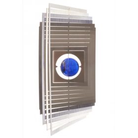   3D fém szélforgó Szögletes rozsdamentes acélból 15x15 cm széljáték gyöngy betéttel