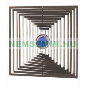   3D fém szélforgó Szögletes rozsdamentes acélból 15x15 cm széljáték gyöngy betéttel