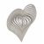 3D fém szélforgó szív rozsdamentes acélból 15x15 cm széljáték