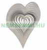 3D fém szélforgó szív rozsdamentes acélból 15x15 cm széljáték