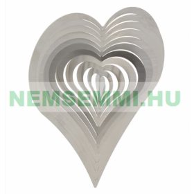 3D fém szélforgó szív rozsdamentes acélból 15x15 cm széljáték