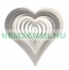 3D fém szélforgó szív rozsdamentes acélból 15x15 cm széljáték