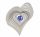 3D metal heart-shaped pinwheel made of stainless steel 15x15 cm wind chime with beads