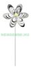Garden ornament stainless pinwheel flower shape with yellow pearl inlay