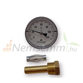   Hüvelyes hőmérő 1/2" csatlakozás 0°-120°C hőmérséklet tartomány