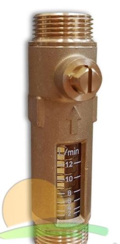 Flow meter flow meter brass 2-12 l/p 3/4" KK external thread adjustable flow quantity meter