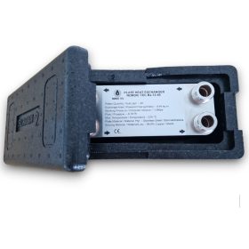   Lemezes hőcserélő szigeteléssel 20 lemez 45kW 4x3/4” külső csatlakozóval