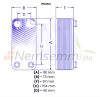Lemezes hőcserélő 40 lemez 85kW 3/4" külső csatlakozással