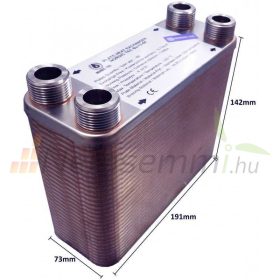   Lemezes hőcserélő 60 lemezes 130kW 4x3/4” külső csatlakozással