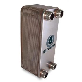   Lemezes hőcserélő rövid, zömök 40 lemezes 150kW 4x1” külső csatlakozással