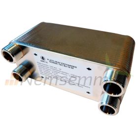   Lemezes hőcserélő rövid, zömök 40 lemezes 150kW 4x1” külső csatlakozással