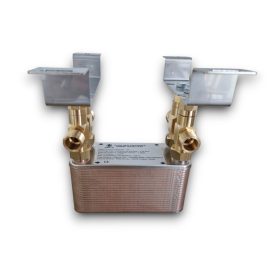   Lemezes hőcserélő 50 lemez 210 kW 4x3/4” külső csatalkozással tartószerkezettel 