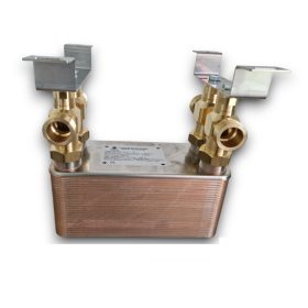   Lemezes hőcserélő 20 lemezes 125kW 4x1 1/4” külső csatlakozással tartószerkezettel