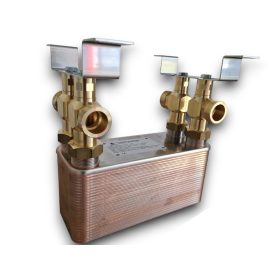   Lemezes hőcserélő 30 lemezes 175kW 4x1 1/4” külső csatlakozással tartószerkezettel