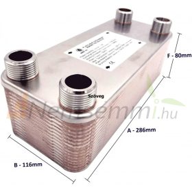   Lemezes hőcserélő 30 lemezes 175kW 4x1” külső csatlakozással