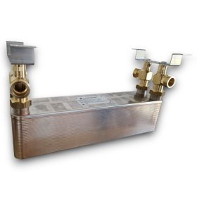   Lemezes hőcserélő 30 lemezes 330kW 4x1 1/4” külső csatlakozással tartószerkezettel