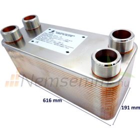   Lemezes hőcserélő 30 lemezes 700kW 2” külső csatlakozással Ba-95-30