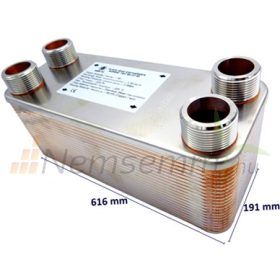   Lemezes hőcserélő 50 lemezes 1250kW 2” külső csatlakozással Ba-95-50