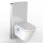 Complete toilet and bidet with premium toilet tank in white with glass cover and contactless flushing