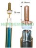 Vacuum pipe for 58x1800 solar collector, complete with heat-pipe, 24mm head.