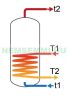 1000 liter DHW tank with extra large heat exchanger - Cordivari Bolly1 XL WB1000 1 heat exchanger for standing, solar collector or heat pump