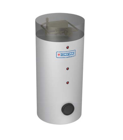300l indirect storage with internal and external heat exchanger connected to a 15kW heat pump DHW tank built with a circulation pump The energy department