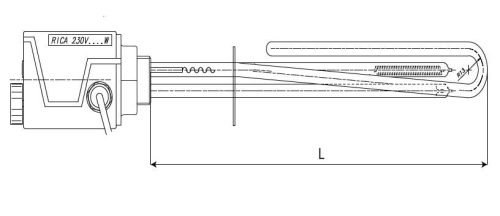 Heating pad Cordivari 230V single-phase 1500W heating cartridge 1½" i.e. 6/4" socket 1.5kW 