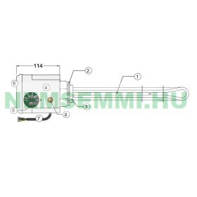 Fűtőbetét Cordivari 400V háromfázisú 9000W fűtőpatron 1½" azaz 6/4" cekász 9kW