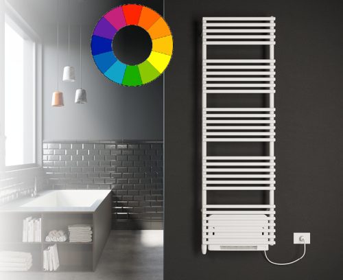 Színes elektromos radiátor - Cordivari Gloria 22 Blower 490x790 fehér design törölközőszárító kényszerkeringetésű radiátor 500W fűtőbetéttel