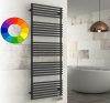 Színes elektromos radiátor - Cordivari Gloria 22 Electric 430x790 fekete színű design törölközőszárító 400 W fűtőbetéttel. Rendelhető fekete piros kék sárga zöld barna lila narancs drapp színben