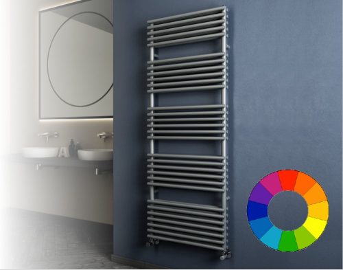 Színes design radiátor - Cordivari Gloria 22 Plus 430x790 szürke design törölközőszárító. Rendelhető fekete piros kék sárga zöld barna lila narancs drapp színben