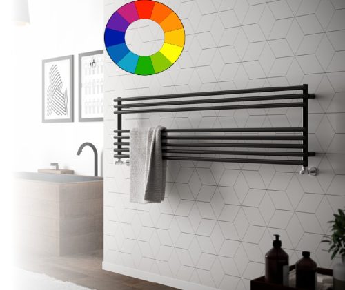 Színes radiátor - Cordivari Gloria 22 Wide 1200x395 sötétszürke design törölközőszárító. Rendelhető fekete piros kék sárga zöld barna lila narancs drapp színben