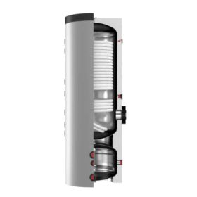 Hibrid tartály hőszivattyúval kompatibilis 300/90l Indirekt tároló és puffertartállyal kombinálva HMV-be épített 2 hőcserélővel