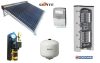 Solar collector system for heating and DHW production: 50-pipe collector + 500-liter Cordivari buffer tank with 3 heat exchangers + pump station + control + expansion tank