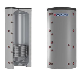   Puffer tároló Cordivari 1VB 300 1 hőcserélős 300 liter sarokba helyezhető hőszigetelt
