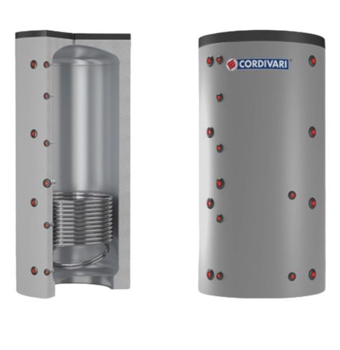 Buffer tank - Cordivari 1VB 500 - 1 heat exchanger 500 liters - corner buffer tank