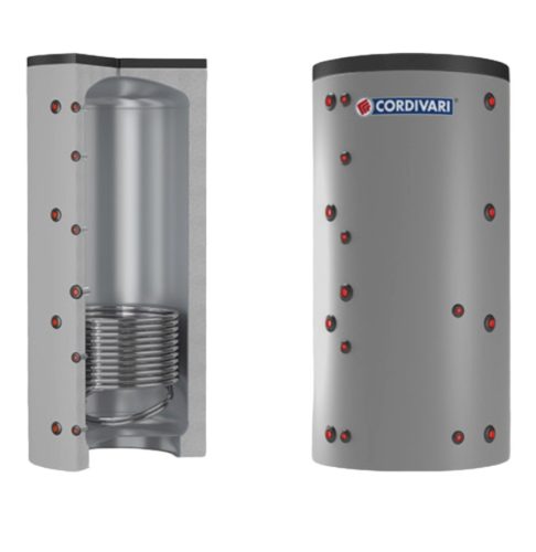 Buffer tank - Cordivari 1VC 1000 - 1 heat exchanger 1000 liters - corner buffer tank