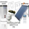 Flat collector set for 3-4 people: 15-pipe Heat-Pipe solar collector, Cordivari 150 liter 1 heat exchanger boiler, pump station with control, expansion tank