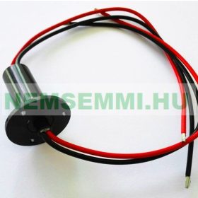   Csúszó érintkező, csúszógyűrű 15A 2 vezetékes, kábelcsavarodás ellen, pl. szélgenerátor, robot, szélkerék, aranyozott érintkezőkkel.